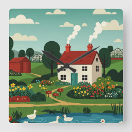 Reloj Cuadrado Rural town