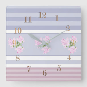 Reloj Cuadrado Ruso, a rayas, patchwork
