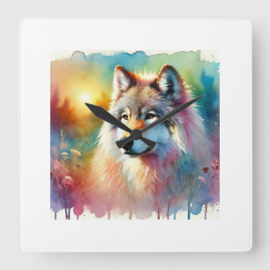 Reloj Cuadrado Russian Wolf 200924AREF121 - Watercolor