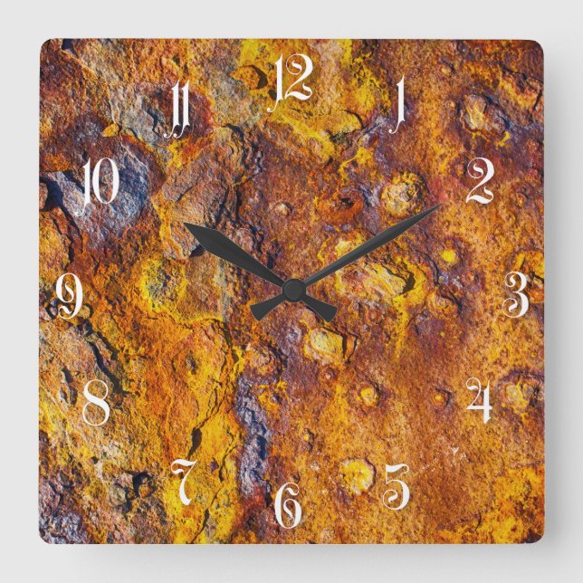 Reloj Cuadrado Rusted metal surface (Anverso)
