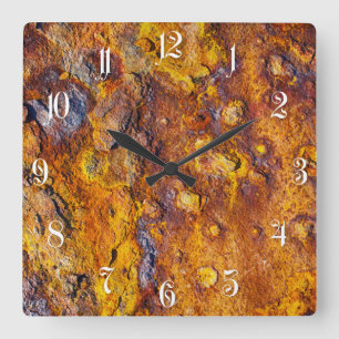 Reloj Cuadrado Rusted metal surface