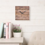 Reloj Cuadrado Rustic barn wood stylish elegant<br><div class="desc">.Rustic barn wood stylish elegant Square Wall Clock.</div>
