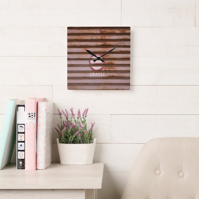 Reloj Cuadrado Rustic Grazie Shutter Napoli 1 (Sala de lectura)