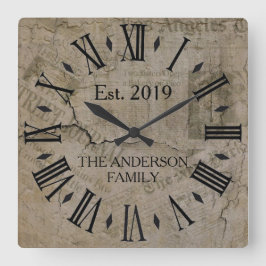 Reloj Cuadrado Rústico Antiguo Astressado New York Times Wall St