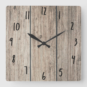 Reloj Cuadrado Rústico Campesino Rústico De La Madera