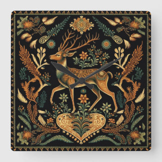 Reloj Cuadrado Rústico ciervo salvaje