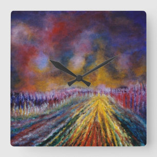 Reloj Cuadrado Ruta púrpura