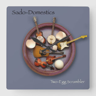 Reloj Cuadrado Sado-Domestics Two-Egg Scrambler Wall Clock