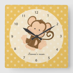 Reloj Cuadrado Safari Animal, elige tu propio color de fondo