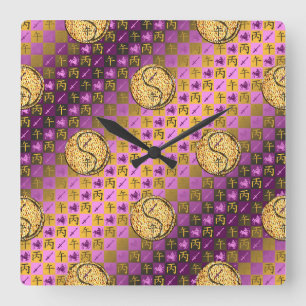 Reloj Cuadrado Sagitario & Caballo de Fuego