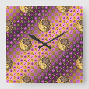 Reloj Cuadrado Sagitario & Caballo de Tierra