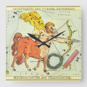 Reloj Cuadrado Sagitario, Constelación Antigua Espejo de Urania