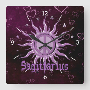 Reloj Cuadrado Sagitario de Sun de la paz