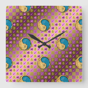 Reloj Cuadrado Sagitario & Dragón de Agua