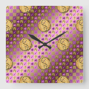 Reloj Cuadrado Sagitario & Rata de Fuego