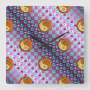 Reloj Cuadrado Sagitario & Serpiente de Madera