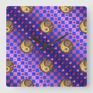 Reloj Cuadrado Sagitario y Buey de Tierra