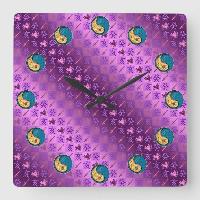 Reloj Cuadrado Sagitario y Jabalí de Agua (Anverso)