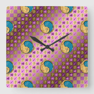 Reloj Cuadrado Sagitario y Rata de Agua