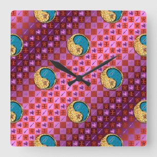 Reloj Cuadrado Sagitario y Tigre de Agua