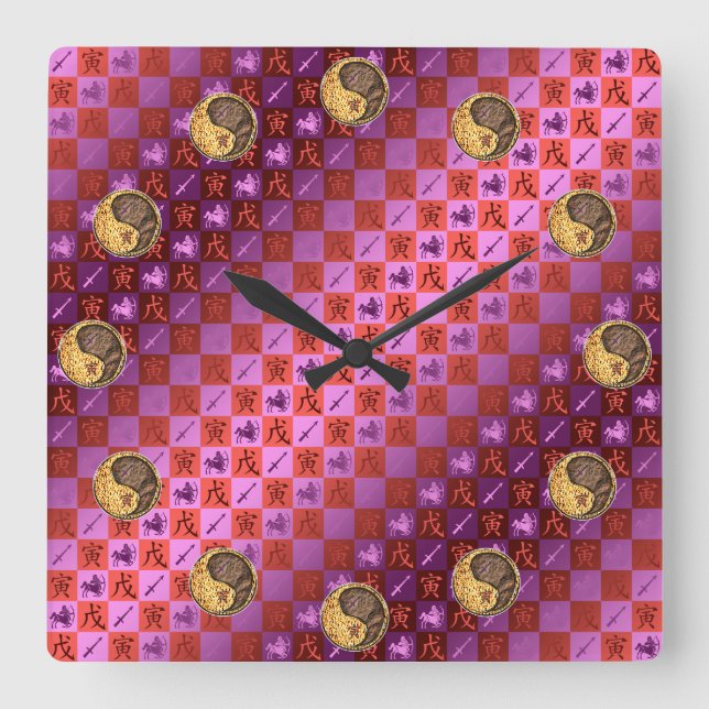 Reloj Cuadrado Sagittarius & Earth Tiger (Anverso)