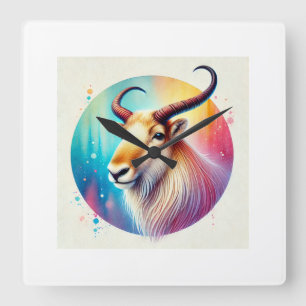 Reloj Cuadrado Saiga Antelope 300824AREF149 - Watercolor