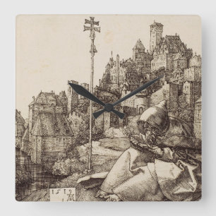 Reloj Cuadrado Saint Anthony Reading por Albrecht Durer