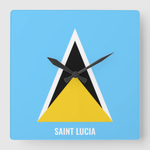 Reloj Cuadrado Saint Lucia Flag Dazzling Patriotic