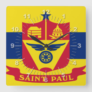 Reloj Cuadrado Saint Paul (Minnesota) flag Large Clock