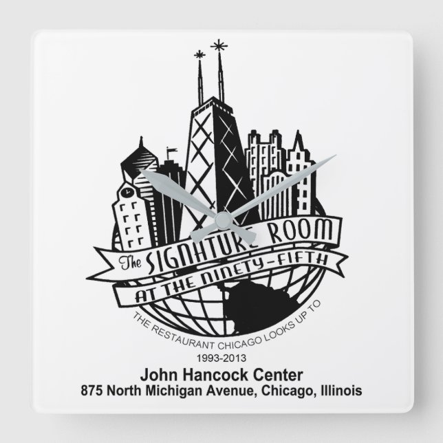 Reloj Cuadrado Sala de firmas en la 95ª, Chicago, IL (Anverso)