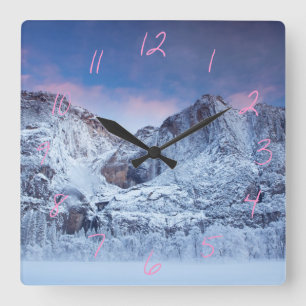 Reloj Cuadrado Salida del sol de las cataratas de Yosemite