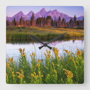 Reloj Cuadrado Salida del sol de Teton