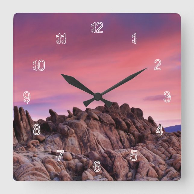 Reloj Cuadrado Salida del sol en las colinas de Alabama (Anverso)