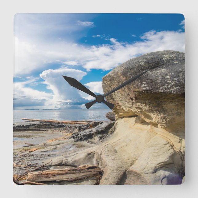 Reloj Cuadrado Salish Sea Thunderhead Nanaimo BC (Anverso)