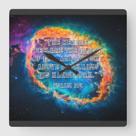 Reloj Cuadrado Salmo 19:1 El cielo declara la gloria de Dios