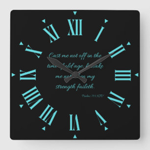 Reloj Cuadrado Salmos 71:9 KJV Biblia Verse Número Romano II