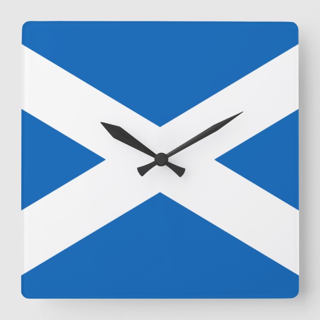 Reloj Cuadrado Saltire ~ Bandera de Escocia (Anverso)