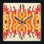 Reloj Cuadrado Salto Del Sol Del Baile Del Arte Resumen Del Color<br><div class="desc">Reloj cuadrado de pared, decoración de arte en la pared y decoración de mobiliario casero accesorio impreso con Dancing Sunburst Pop Of Color Resumen Imagen de diseño de arte de The Fabric Seal print on demand shop en Zazzle #ZazzleMade https://www.zazzle.com/store/thefabricseal 🎨 Este estilo artístico del suroeste arte y tonos de...</div>