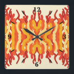 Reloj Cuadrado Salto Del Sol Del Baile Del Arte Resumen Del Color<br><div class="desc">Reloj cuadrado de pared, decoración de arte en la pared y decoración de mobiliario casero accesorio impreso con Dancing Sunburst Pop Of Color Resumen Imagen de diseño de arte de The Fabric Seal print on demand shop en Zazzle #ZazzleMade https://www.zazzle.com/store/thefabricseal 🎨 Este estilo artístico del suroeste arte y tonos de...</div>