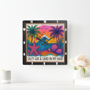 Reloj Cuadrado Salty Air Beach Sunset
