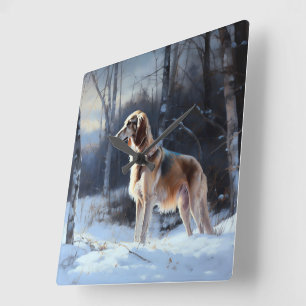 Reloj Cuadrado Saluki Let It Snow Navidades