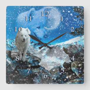 RELOJ CUADRADO SAMOYED PLENO MOON WINTER