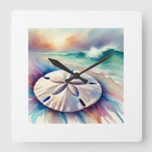 Reloj Cuadrado Sand Dollar 110924AREF118 - Watercolor