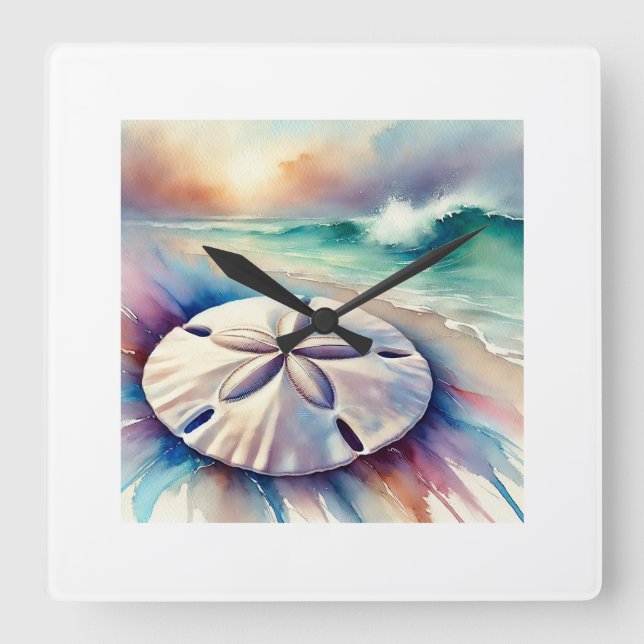 Reloj Cuadrado Sand Dollar 110924AREF118 - Watercolor (Anverso)
