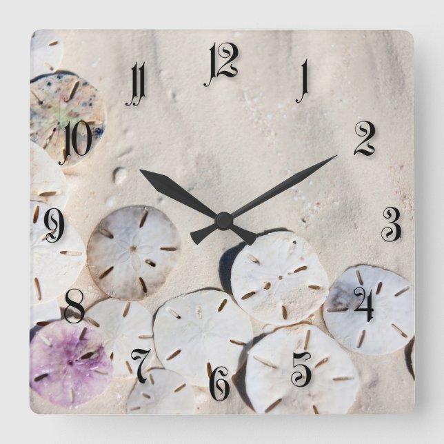 Reloj Cuadrado Sand dollars (Anverso)