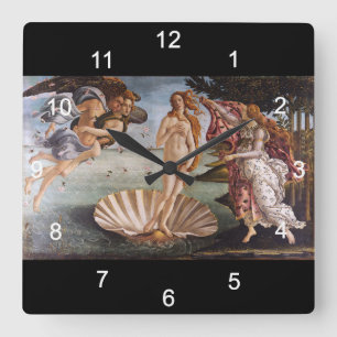 Reloj Cuadrado Sandro Botticelli , "El nacimiento de Venus" ス エ ア