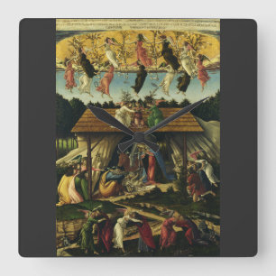 Reloj Cuadrado Sandro Botticelli - El Nacimiento Místico – Arte F