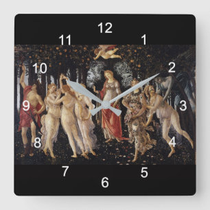 Reloj Cuadrado Sandro Botticelli, Primavera (primavera) ス エ 壁 ア 時