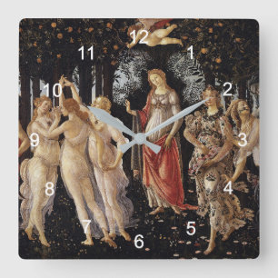Reloj Cuadrado Sandro Botticelli , Primavera（Spring） スクエア壁時計