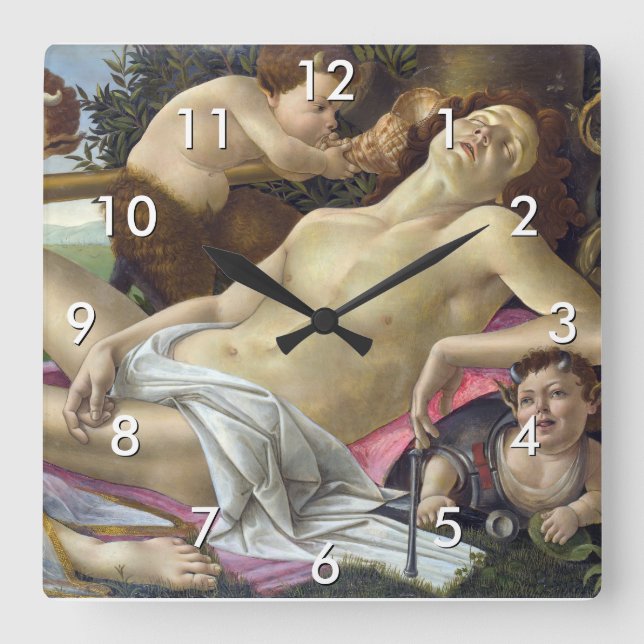 Reloj Cuadrado Sandro Botticelli - Venus and Mars, right side (Anverso)